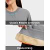 image:imageMAGCOMSEN Sweatshirt for Women Fleece Lined Crewneck Loose Fit Winter Warm Trendy Sweaters Long Sleeve TopsLight Grey