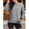 image:imageMAGCOMSEN Sweatshirt for Women Fleece Lined Crewneck Loose Fit Winter Warm Trendy Sweaters Long Sleeve TopsLight Grey