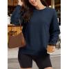image:imageMAGCOMSEN Sweatshirt for Women Fleece Lined Crewneck Loose Fit Winter Warm Trendy Sweaters Long Sleeve TopsNavy