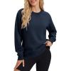 image:imageMAGCOMSEN Sweatshirt for Women Fleece Lined Crewneck Loose Fit Winter Warm Trendy Sweaters Long Sleeve TopsNavy