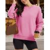 image:imageMAGCOMSEN Sweatshirt for Women Fleece Lined Crewneck Loose Fit Winter Warm Trendy Sweaters Long Sleeve TopsPink