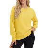 image:imageMAGCOMSEN Sweatshirt for Women Fleece Lined Crewneck Loose Fit Winter Warm Trendy Sweaters Long Sleeve TopsYellow