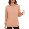 image:imageMAGCOMSEN Womens Fleece Lined Sweatshirt Crewneck Cotton Pullover Fall Winter Casual Long Sleeve Warm Soft TopsApricot