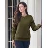 image:imageMAGCOMSEN Womens Fleece Lined Sweatshirt Crewneck Cotton Pullover Fall Winter Casual Long Sleeve Warm Soft TopsArmy Green