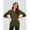 image:imageMAGCOMSEN Womens Fleece Lined Sweatshirt Crewneck Cotton Pullover Fall Winter Casual Long Sleeve Warm Soft TopsArmy Green