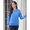 image:imageMAGCOMSEN Womens Fleece Lined Sweatshirt Crewneck Cotton Pullover Fall Winter Casual Long Sleeve Warm Soft TopsAzure