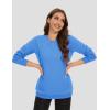image:imageMAGCOMSEN Womens Fleece Lined Sweatshirt Crewneck Cotton Pullover Fall Winter Casual Long Sleeve Warm Soft TopsAzure