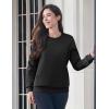 image:imageMAGCOMSEN Womens Fleece Lined Sweatshirt Crewneck Cotton Pullover Fall Winter Casual Long Sleeve Warm Soft TopsBlack