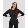 image:imageMAGCOMSEN Womens Fleece Lined Sweatshirt Crewneck Cotton Pullover Fall Winter Casual Long Sleeve Warm Soft TopsBlack