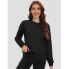 image:imageMAGCOMSEN Womens Fleece Lined Sweatshirt Crewneck Cotton Pullover Fall Winter Casual Long Sleeve Warm Soft TopsBlack