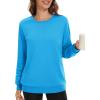 image:imageMAGCOMSEN Womens Fleece Lined Sweatshirt Crewneck Cotton Pullover Fall Winter Casual Long Sleeve Warm Soft TopsBright Blue