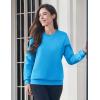image:imageMAGCOMSEN Womens Fleece Lined Sweatshirt Crewneck Cotton Pullover Fall Winter Casual Long Sleeve Warm Soft TopsBright Blue