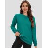 image:imageMAGCOMSEN Womens Fleece Lined Sweatshirt Crewneck Cotton Pullover Fall Winter Casual Long Sleeve Warm Soft TopsEmerald Green