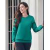 image:imageMAGCOMSEN Womens Fleece Lined Sweatshirt Crewneck Cotton Pullover Fall Winter Casual Long Sleeve Warm Soft TopsEmerald Green