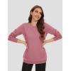 image:imageMAGCOMSEN Womens Fleece Lined Sweatshirt Crewneck Cotton Pullover Fall Winter Casual Long Sleeve Warm Soft TopsGrey Pink