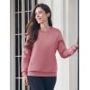 image:imageMAGCOMSEN Womens Fleece Lined Sweatshirt Crewneck Cotton Pullover Fall Winter Casual Long Sleeve Warm Soft TopsGrey Pink