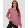 image:imageMAGCOMSEN Womens Fleece Lined Sweatshirt Crewneck Cotton Pullover Fall Winter Casual Long Sleeve Warm Soft TopsGrey Pink
