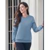 image:imageMAGCOMSEN Womens Fleece Lined Sweatshirt Crewneck Cotton Pullover Fall Winter Casual Long Sleeve Warm Soft TopsHaze Blue