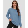 image:imageMAGCOMSEN Womens Fleece Lined Sweatshirt Crewneck Cotton Pullover Fall Winter Casual Long Sleeve Warm Soft TopsHaze Blue