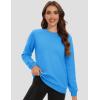 image:imageMAGCOMSEN Womens Fleece Lined Sweatshirt Crewneck Cotton Pullover Fall Winter Casual Long Sleeve Warm Soft TopsIce Blue