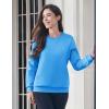 image:imageMAGCOMSEN Womens Fleece Lined Sweatshirt Crewneck Cotton Pullover Fall Winter Casual Long Sleeve Warm Soft TopsIce Blue