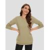 image:imageMAGCOMSEN Womens Fleece Lined Sweatshirt Crewneck Cotton Pullover Fall Winter Casual Long Sleeve Warm Soft TopsKhaki
