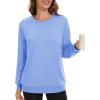 image:imageMAGCOMSEN Womens Fleece Lined Sweatshirt Crewneck Cotton Pullover Fall Winter Casual Long Sleeve Warm Soft TopsLight Blue