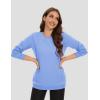 image:imageMAGCOMSEN Womens Fleece Lined Sweatshirt Crewneck Cotton Pullover Fall Winter Casual Long Sleeve Warm Soft TopsLight Blue