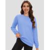 image:imageMAGCOMSEN Womens Fleece Lined Sweatshirt Crewneck Cotton Pullover Fall Winter Casual Long Sleeve Warm Soft TopsLight Blue
