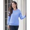 image:imageMAGCOMSEN Womens Fleece Lined Sweatshirt Crewneck Cotton Pullover Fall Winter Casual Long Sleeve Warm Soft TopsLight Blue