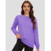 image:imageMAGCOMSEN Womens Fleece Lined Sweatshirt Crewneck Cotton Pullover Fall Winter Casual Long Sleeve Warm Soft TopsLight Purple