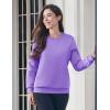 image:imageMAGCOMSEN Womens Fleece Lined Sweatshirt Crewneck Cotton Pullover Fall Winter Casual Long Sleeve Warm Soft TopsLight Purple
