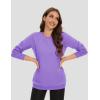 image:imageMAGCOMSEN Womens Fleece Lined Sweatshirt Crewneck Cotton Pullover Fall Winter Casual Long Sleeve Warm Soft TopsLight Purple