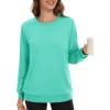 image:imageMAGCOMSEN Womens Fleece Lined Sweatshirt Crewneck Cotton Pullover Fall Winter Casual Long Sleeve Warm Soft TopsMint Green