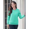 image:imageMAGCOMSEN Womens Fleece Lined Sweatshirt Crewneck Cotton Pullover Fall Winter Casual Long Sleeve Warm Soft TopsMint Green