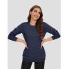 image:imageMAGCOMSEN Womens Fleece Lined Sweatshirt Crewneck Cotton Pullover Fall Winter Casual Long Sleeve Warm Soft TopsNavy