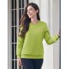 image:imageMAGCOMSEN Womens Fleece Lined Sweatshirt Crewneck Cotton Pullover Fall Winter Casual Long Sleeve Warm Soft TopsOlive Green