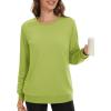 image:imageMAGCOMSEN Womens Fleece Lined Sweatshirt Crewneck Cotton Pullover Fall Winter Casual Long Sleeve Warm Soft TopsOlive Green