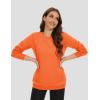 image:imageMAGCOMSEN Womens Fleece Lined Sweatshirt Crewneck Cotton Pullover Fall Winter Casual Long Sleeve Warm Soft TopsOrange