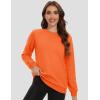 image:imageMAGCOMSEN Womens Fleece Lined Sweatshirt Crewneck Cotton Pullover Fall Winter Casual Long Sleeve Warm Soft TopsOrange