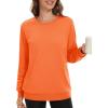 image:imageMAGCOMSEN Womens Fleece Lined Sweatshirt Crewneck Cotton Pullover Fall Winter Casual Long Sleeve Warm Soft TopsOrange
