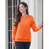 image:imageMAGCOMSEN Womens Fleece Lined Sweatshirt Crewneck Cotton Pullover Fall Winter Casual Long Sleeve Warm Soft TopsOrange