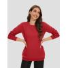image:imageMAGCOMSEN Womens Fleece Lined Sweatshirt Crewneck Cotton Pullover Fall Winter Casual Long Sleeve Warm Soft TopsTomato Red