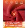 image:imageMAGCOMSEN Womens Fleece Lined Sweatshirt Crewneck Cotton Pullover Fall Winter Casual Long Sleeve Warm Soft TopsTomato Red