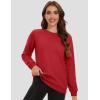 image:imageMAGCOMSEN Womens Fleece Lined Sweatshirt Crewneck Cotton Pullover Fall Winter Casual Long Sleeve Warm Soft TopsTomato Red