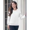 image:imageMAGCOMSEN Womens Fleece Lined Sweatshirt Crewneck Cotton Pullover Fall Winter Casual Long Sleeve Warm Soft TopsWhite