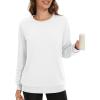 image:imageMAGCOMSEN Womens Fleece Lined Sweatshirt Crewneck Cotton Pullover Fall Winter Casual Long Sleeve Warm Soft TopsWhite
