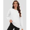 image:imageMAGCOMSEN Womens Fleece Lined Sweatshirt Crewneck Cotton Pullover Fall Winter Casual Long Sleeve Warm Soft TopsWhite