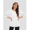 image:imageMAGCOMSEN Womens Fleece Lined Sweatshirt Crewneck Cotton Pullover Fall Winter Casual Long Sleeve Warm Soft TopsWhite