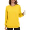 image:imageMAGCOMSEN Womens Fleece Lined Sweatshirt Crewneck Cotton Pullover Fall Winter Casual Long Sleeve Warm Soft TopsYellow
